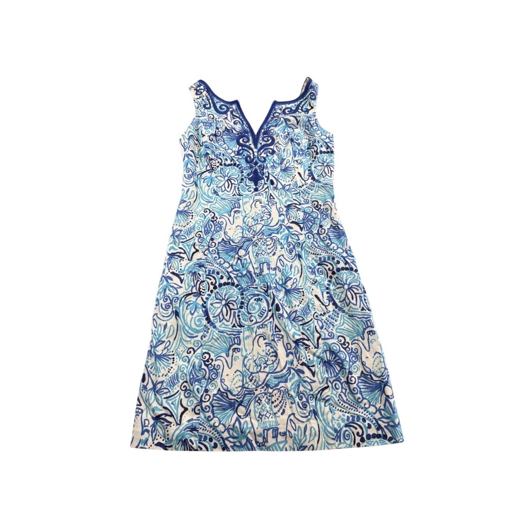 Lilly Pulitzer Shift Dress 0 Elephant Vacation Resortwear Coastal Beach Tropical